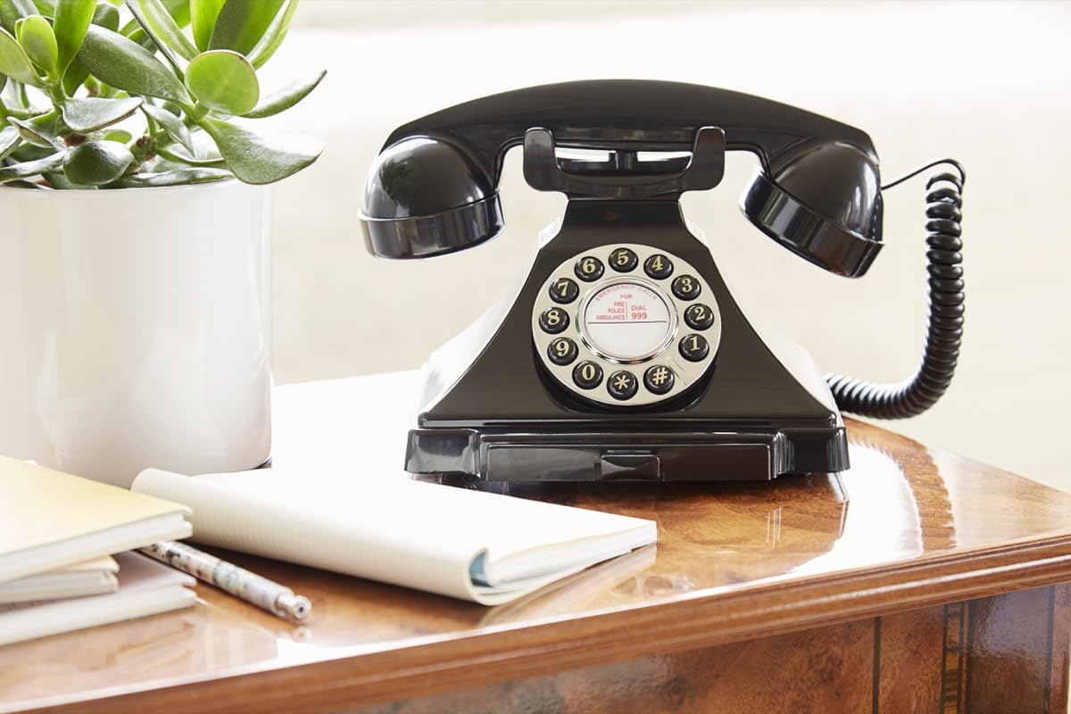 GPO GPOCARRB Carrington Classic Push Button Telephone Black
