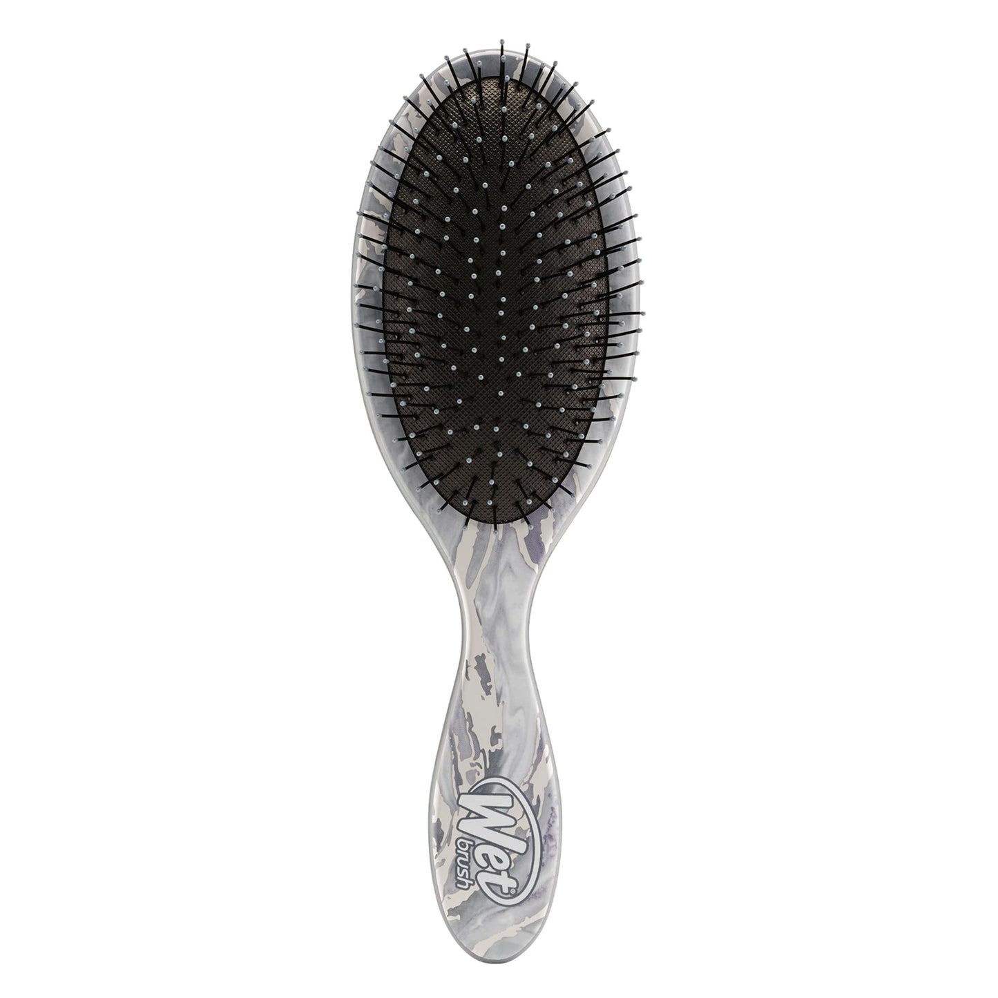 Wet Brush Cepillo desenredante original, mármol metálico, plateado, todo tipo de cabello, cerdas IntelliFlex ultra suaves que se deslizan a través de enredos con facilidad, peine sin dolor para hombres, mujeres, niños y niñas