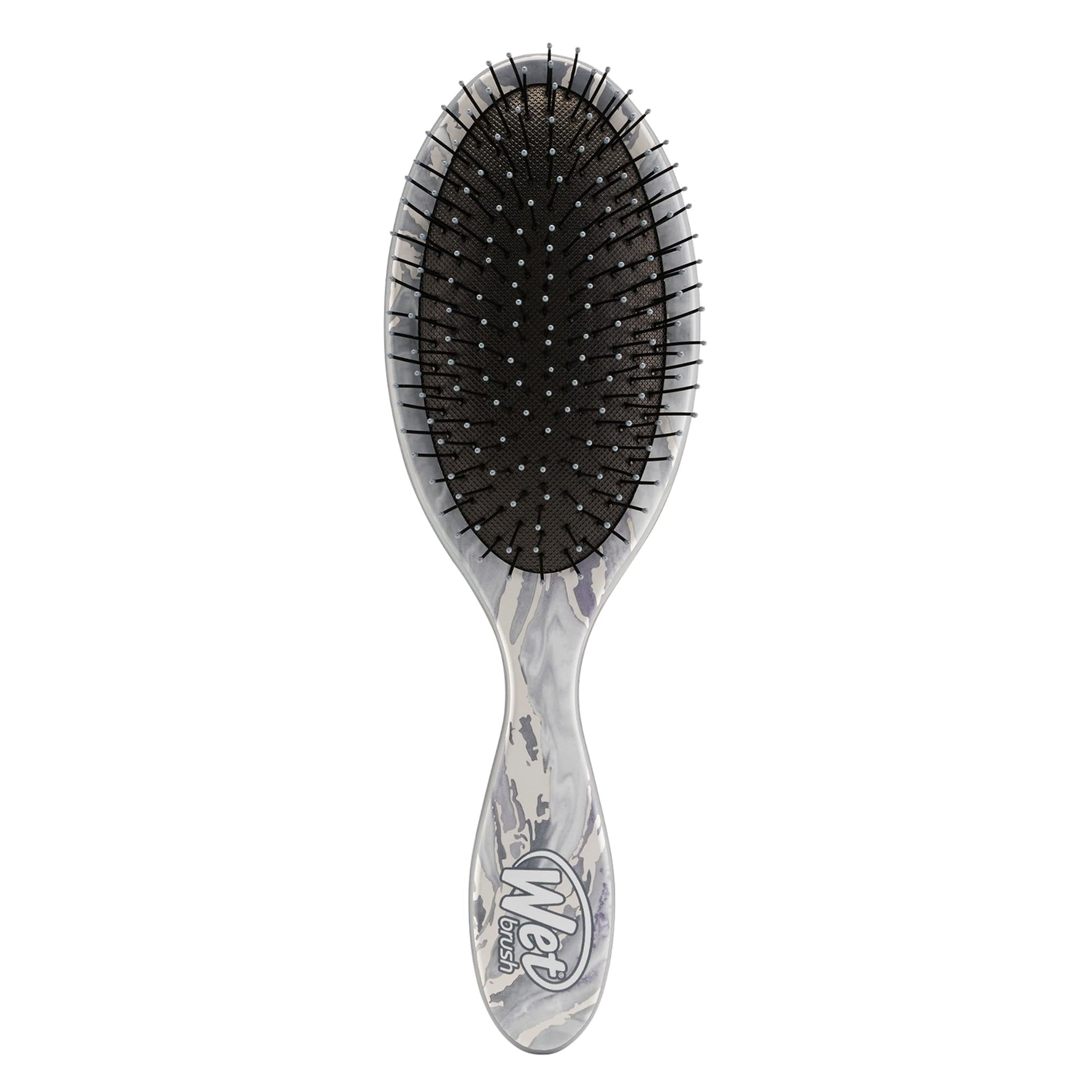 Wet Brush Cepillo desenredante original, mármol metálico, plateado, todo tipo de cabello, cerdas IntelliFlex ultra suaves que se deslizan a través de enredos con facilidad, peine sin dolor para hombres, mujeres, niños y niñas
