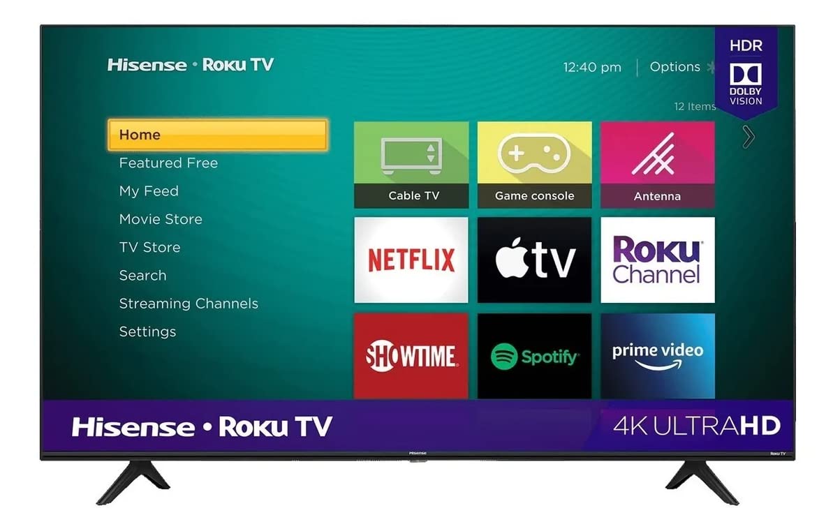 Hisense Televisión de 55" Class 4K UHD Smart TV with HDR Compatible con Netflix, Prime Video, Apple TV, Spotify - 55R6090G5 (Reacondicionado)