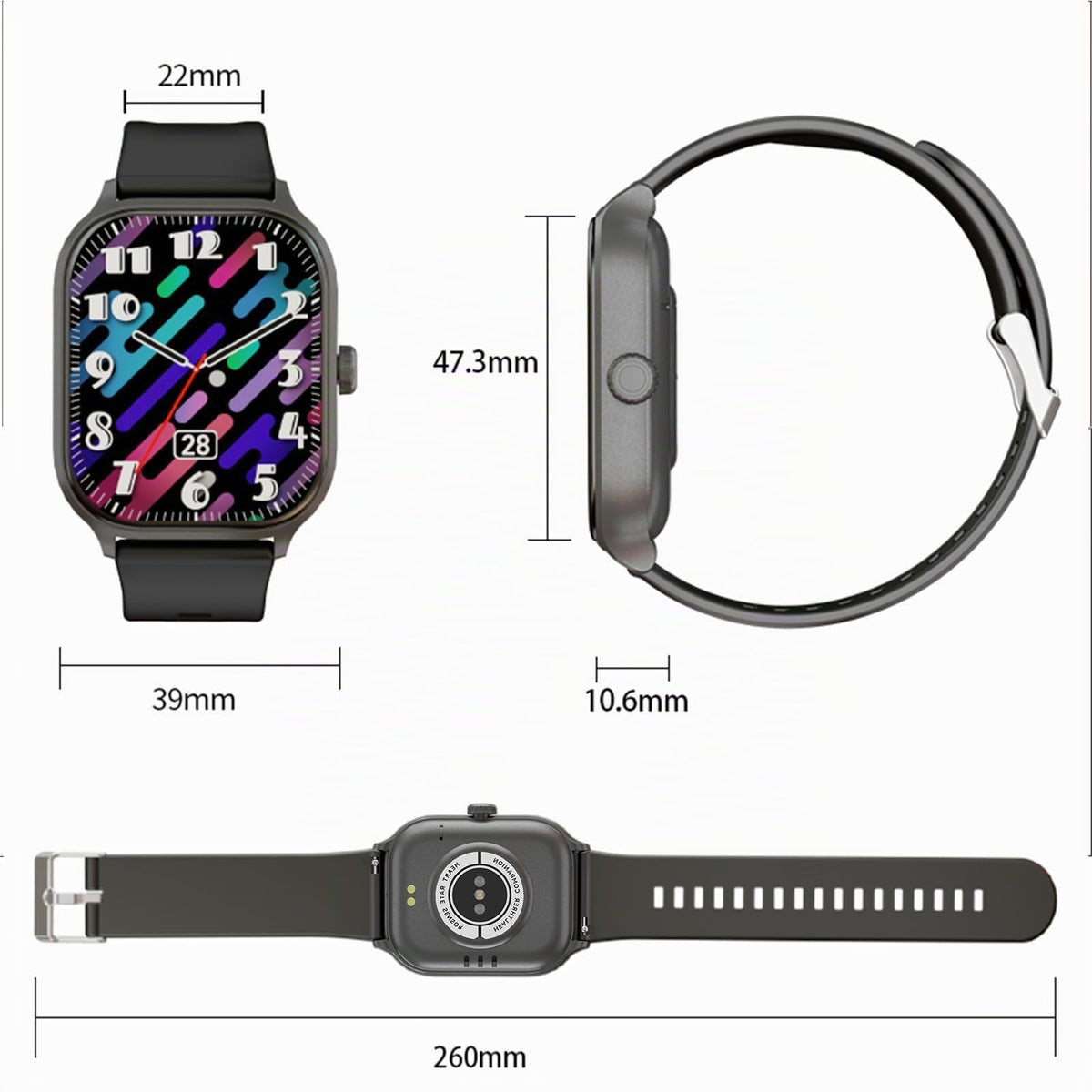 Reloj Inteligente IPOIUIYP Bluetooth 2.01 Pulgadas IP68 Deportivo para Mujer