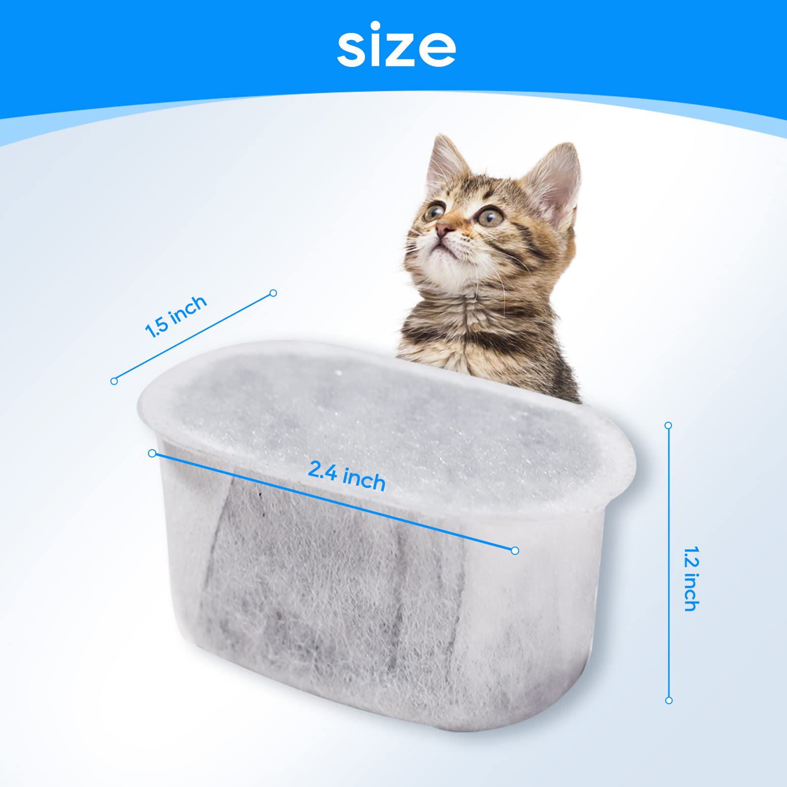 Filtros de Repuesto MyfatBOSS para Fuente de Agua para Mascotas Blanco Súper Silencioso