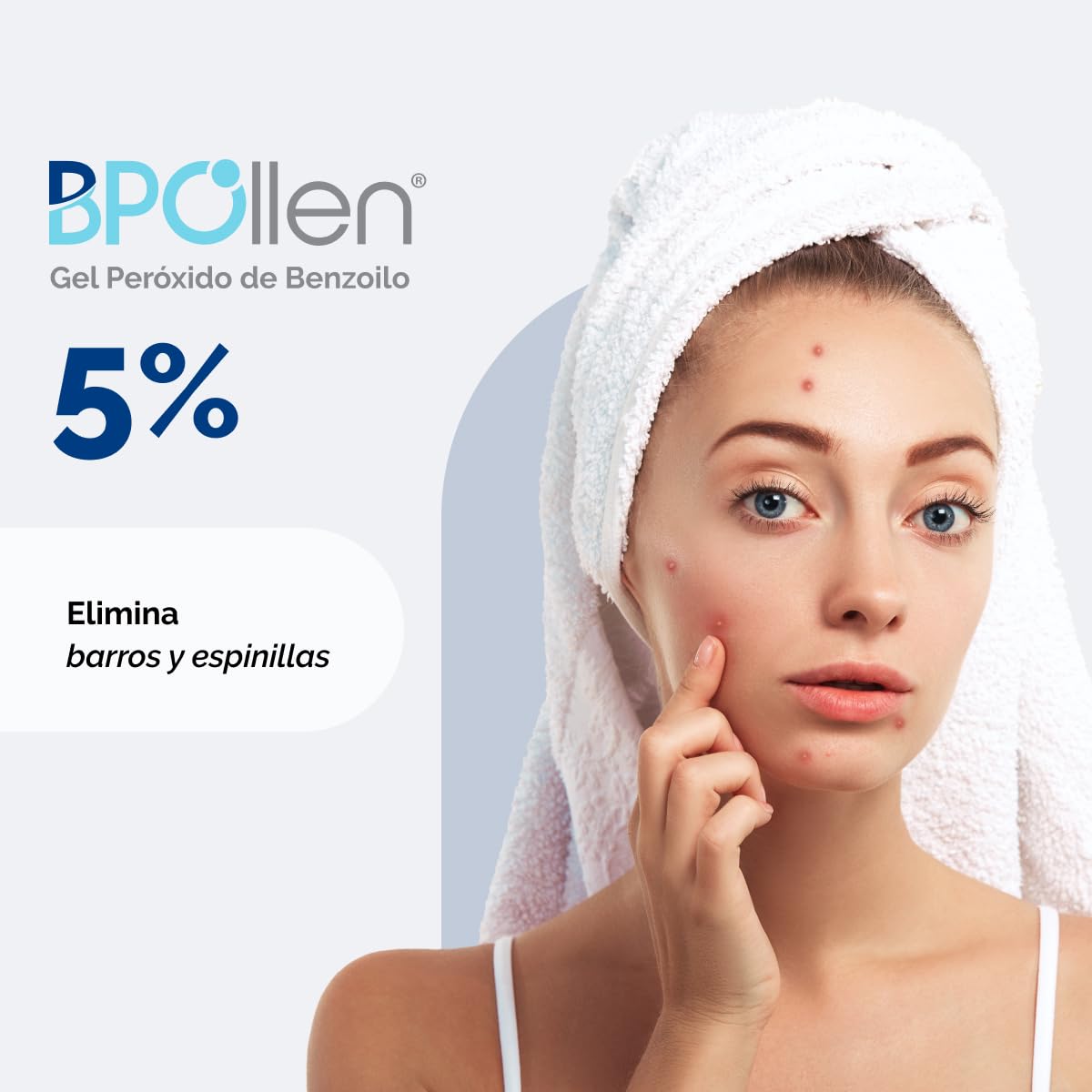 BPO LLEN Gel Limpiador Facial Anti-Acné con Peróxido de Benzoilo 5% | Tratamiento Anti-Imperfecciones | Antiseborreico y Antiséptico | Indicado para Combatir el Acné Leve o Moderado | 60 ml