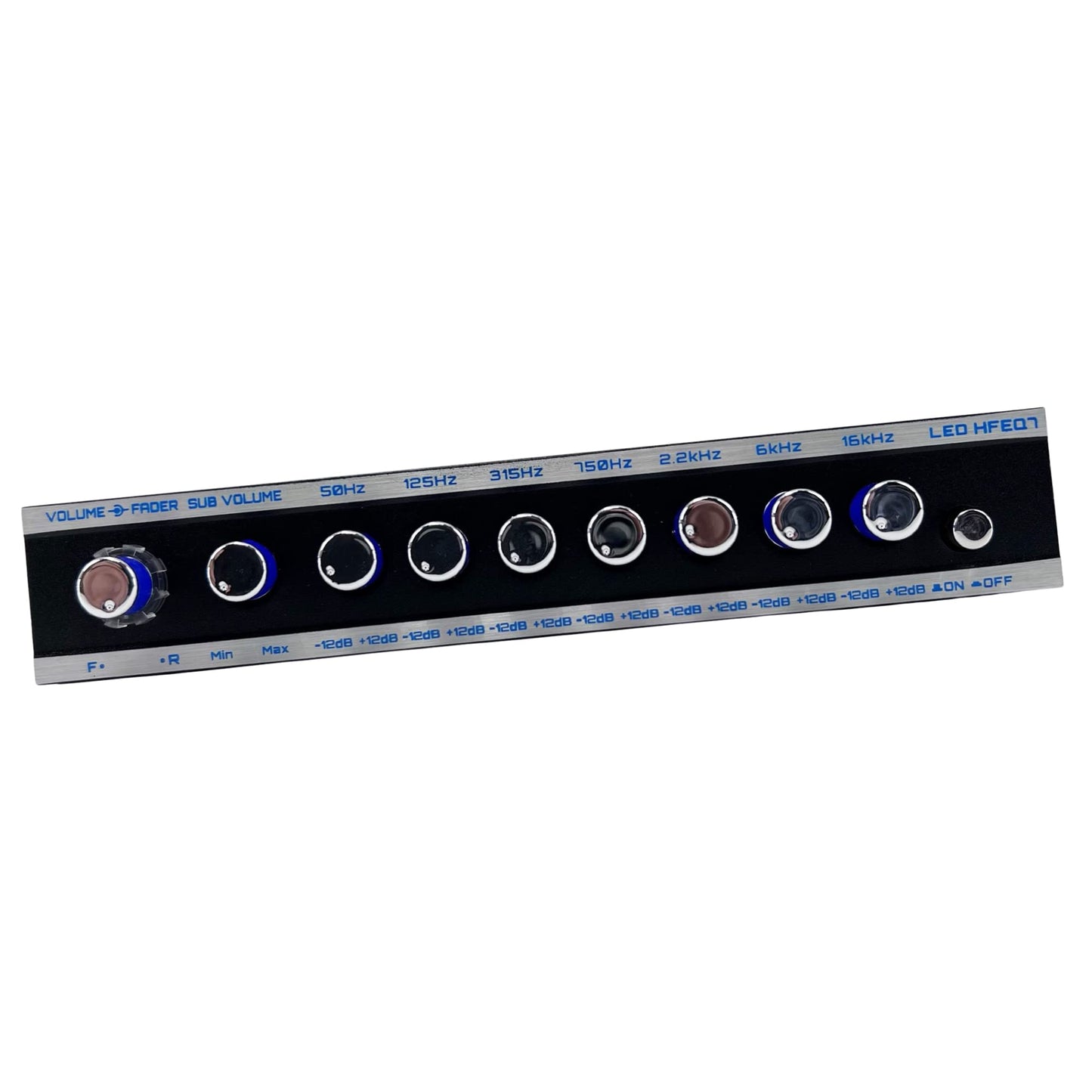 Hifonics HFEQ7 - Ecualizador gráfico de Audio de Coche de 7 Bandas 9 voltios 1/2 DIN con Entrada Auxiliar Frontal de 3,5 mm, Entrada Auxiliar RCA Trasera y entradas de Altavoz de Alto Nivel