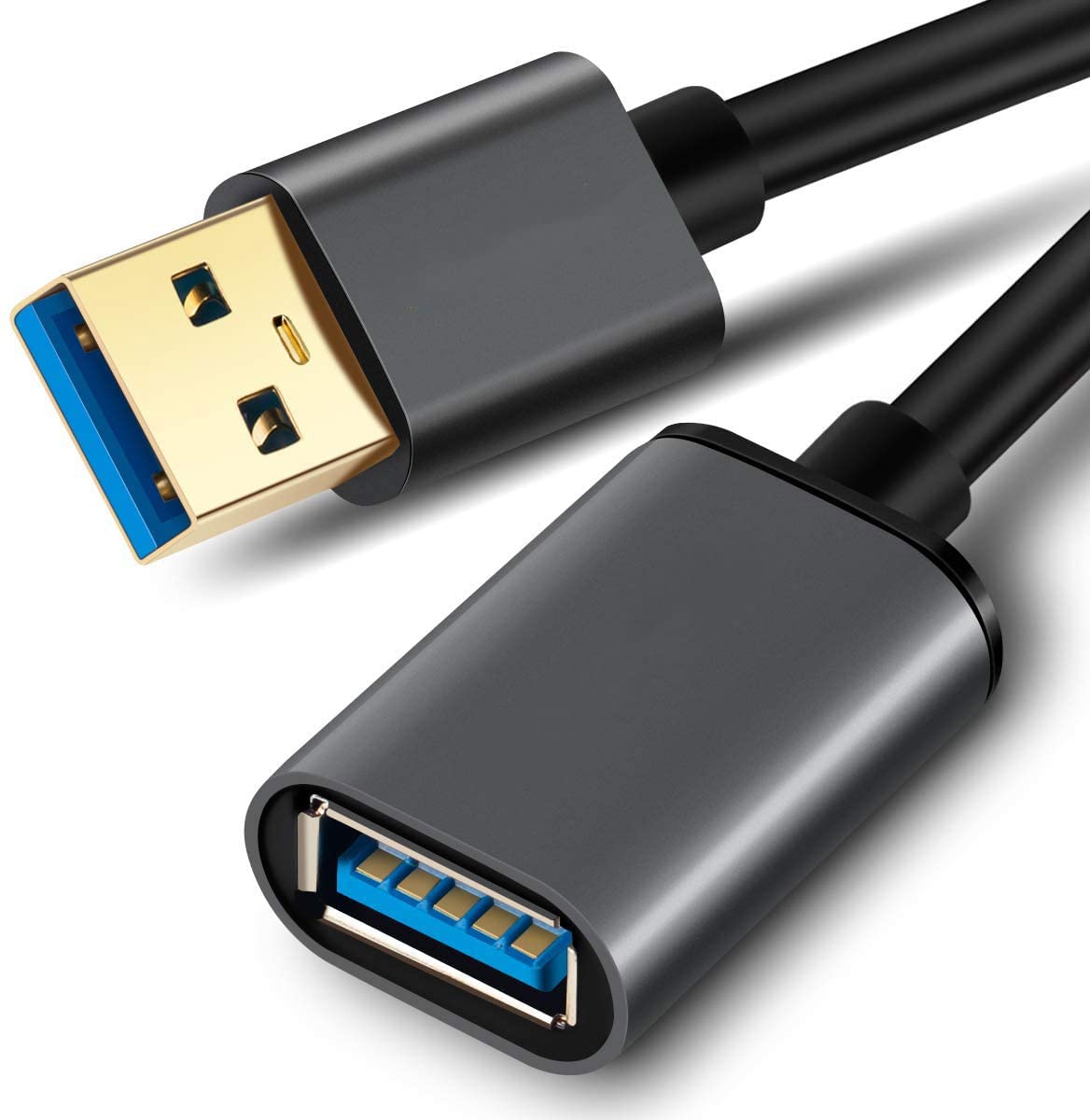 Cable Alargador USB 3.0 1.5M, Cable Extensor Tipo A Macho a Hembra para Conexión entre PC, TV y Periféricos como Impresora, Ratón, PS3, PS4, Nintendo Switch, Teclado, Hub, Pendrive, Xbox, VR Gafas