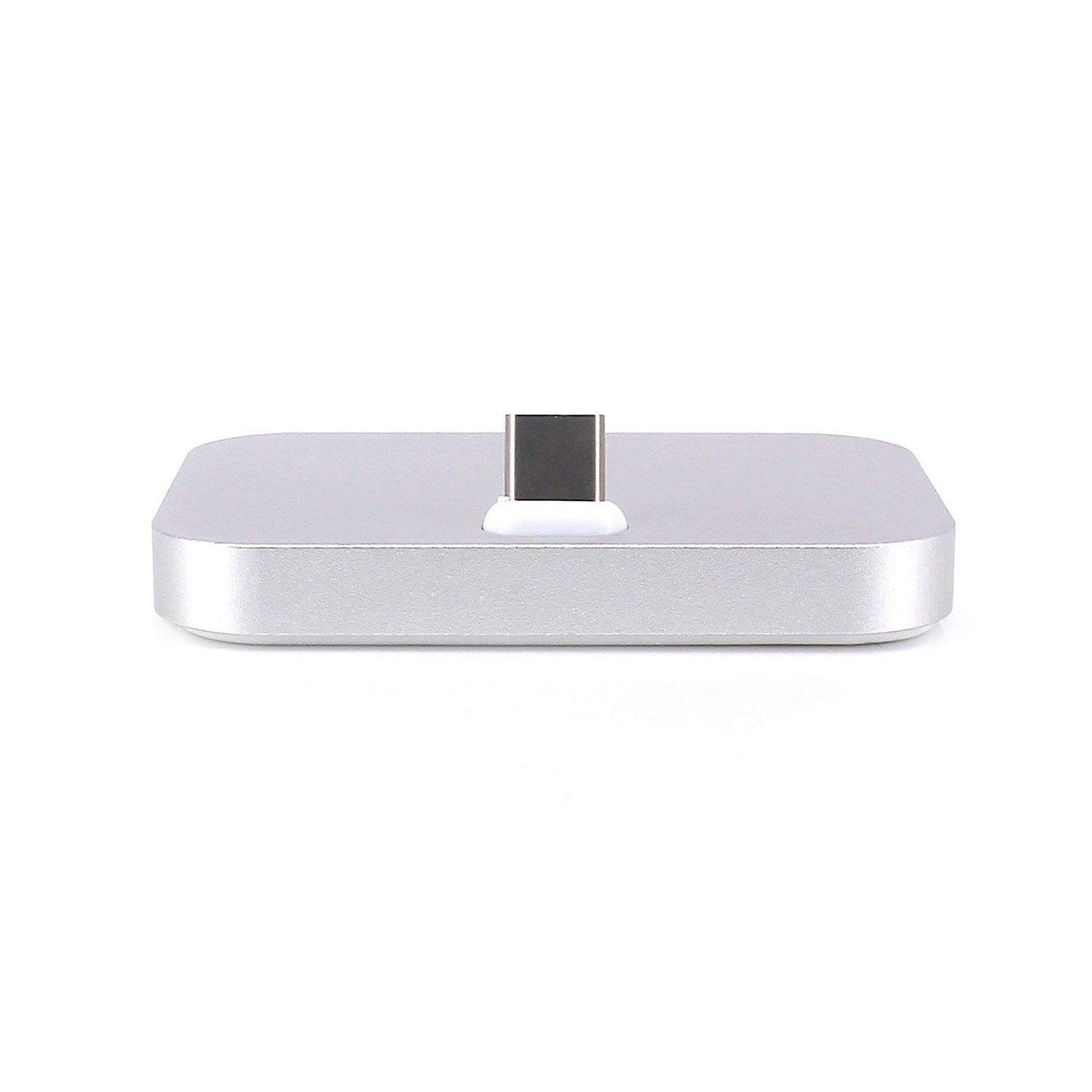 Yeebline - Base de carga tipo C, aleación de aluminio; base de carga USB tipo C, compatible con iPhone 15 Series, Nexus 6P/5X, OnePlus 3T/3/2 y otros dispositivos USB-C (aluminio plateado)