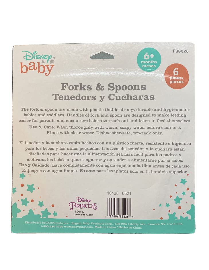 Disney Baby Princess - Juego de tenedores y cucharas de 6 piezas