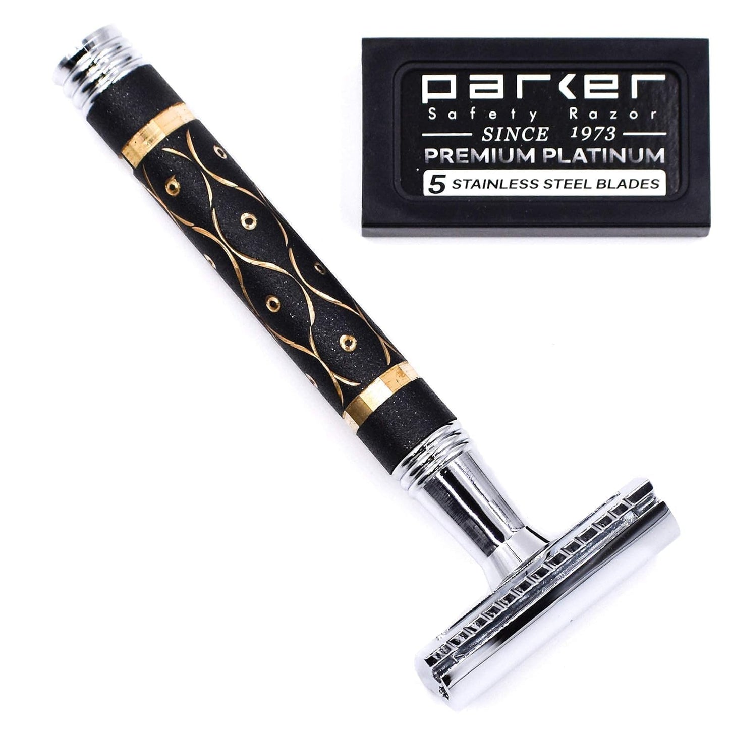 Maquinilla de afeitar de Seguridad Parker 65R Super Pesado de Doble Filo y 5 hojas de Parker