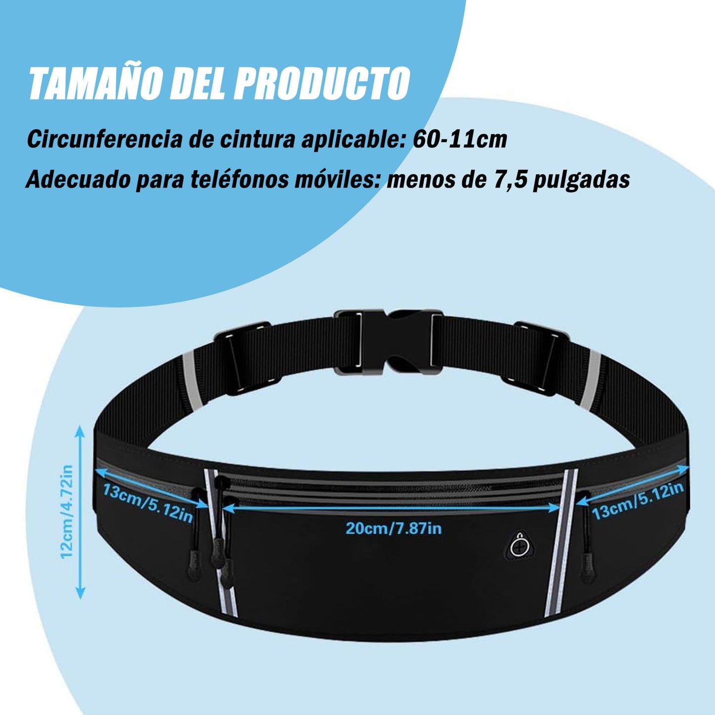 Cangurera Deportiva, 2 Pack Riñonera Deportiva, Bolsa Running Impermeable con Cinturón Elástica y Bolsillos de Auricular y Llaves, Cangureras Deportiva para Correr, Ciclismo, Gimnasio