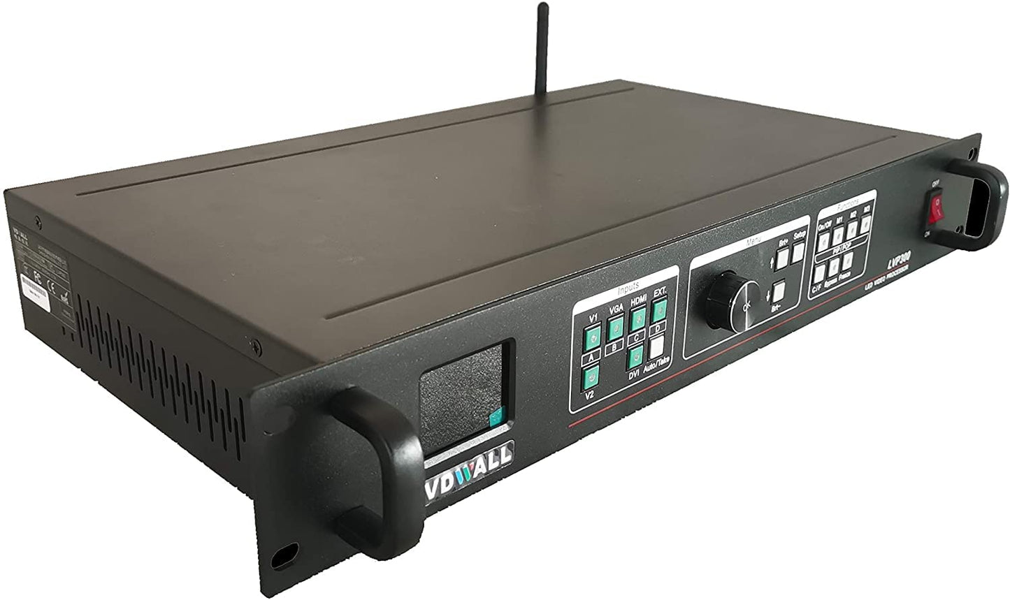 Procesador de Video EnhanBili LVP300 VDWALL Negro con 4 Puertos RCA para Eventos Escénicos HD LED