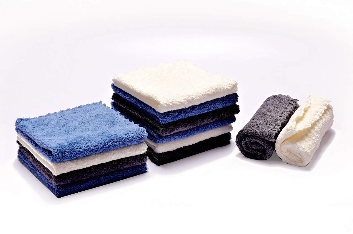 Kyapoo Paquete de 12 paños de baño para bebé, 30,5 x 30,4 cm, microfibra de forro polar coral, extra absorbente y suave para recién nacidos, bebés y niños pequeños