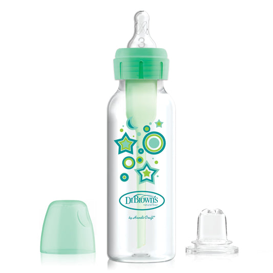 Dr. Brown's Natural Flow Options+ Kit de Transición 2 en 1 del Biberón al Vasito, Verde (Green), 270 ml
