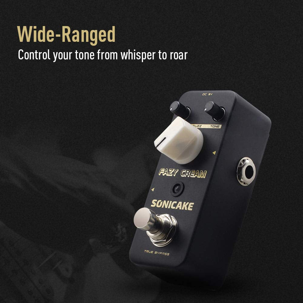 SONICAKE Fazy - Pedal de efecto de guitarra con efecto de fuzz, color crema