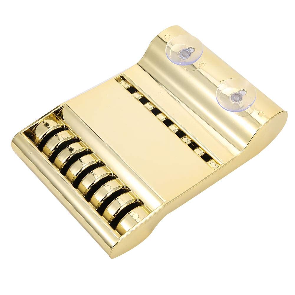 Soporte tijeras peluquería ABS con doble ventosa, oro