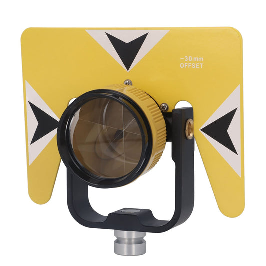 GYZOUKA Prisma de Topografía Estaciones Totales de Vidrio óptico Amarillo Topografía Equipo de Topografía Terrestre con Bolsa de Almacenamiento para Hembra de 5/8 Pulgadas X 11