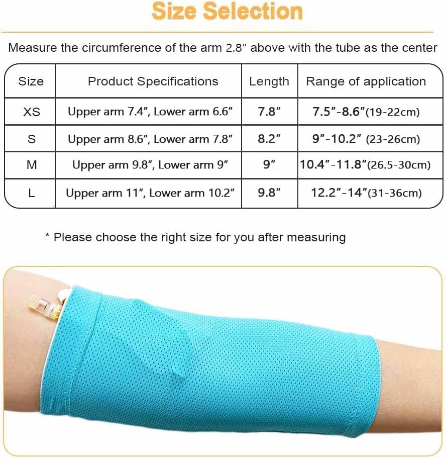 PICC - Funda protectora para lactancia PICC para niños adultos, ultra suave, cómodo, peso: 39,9-95,3 kg (azul, L)