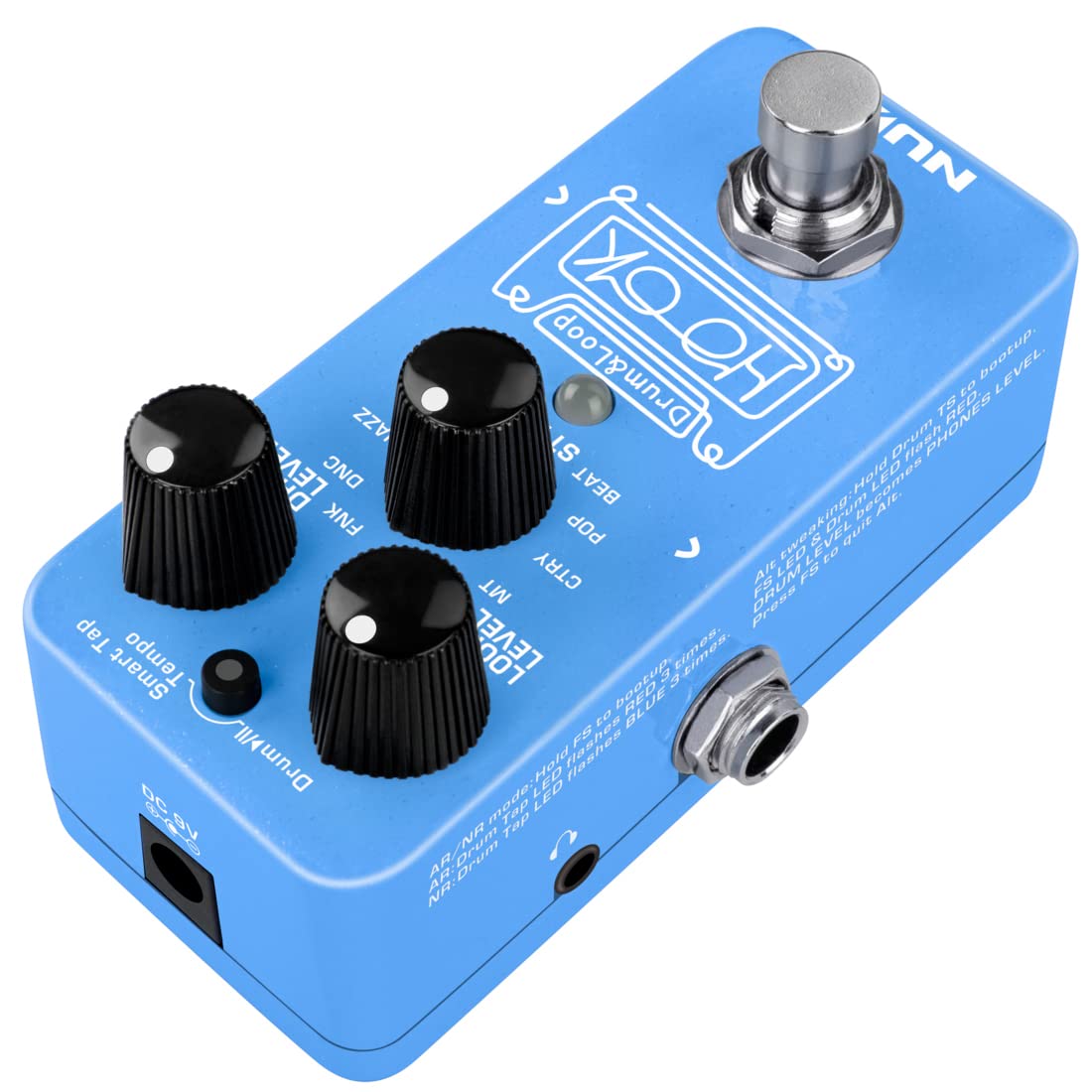 Pedal Looper NUX NDL-3 Hook Drum & Loop Mini Plata con Grabación de 6 Minutos