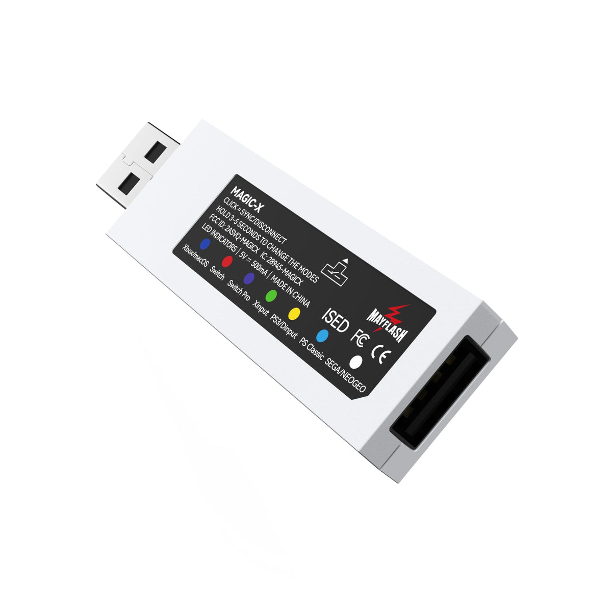 Adaptador Bluetooth USB MAYFLASH Magic-X Azul Compatible PS5, PS4, Xbox Series S/X, Xbox One, Switch, macOS, Windows, Raspberry Pi