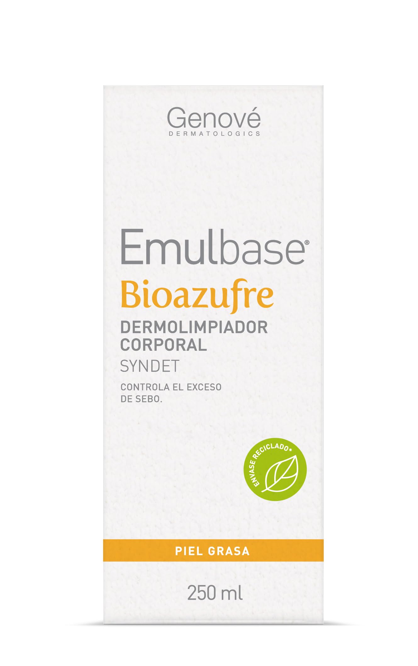 Genové Emulbase Bioazufre dermolimpiador SYNDET pieles grasas 250 ml