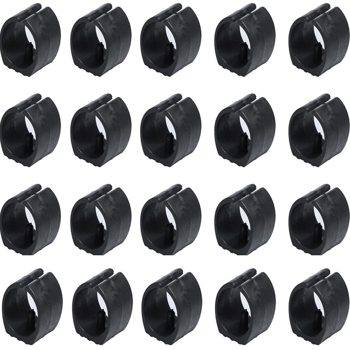20 tapas de pie para silla con forma de U de 30 mm de diámetro (negro)