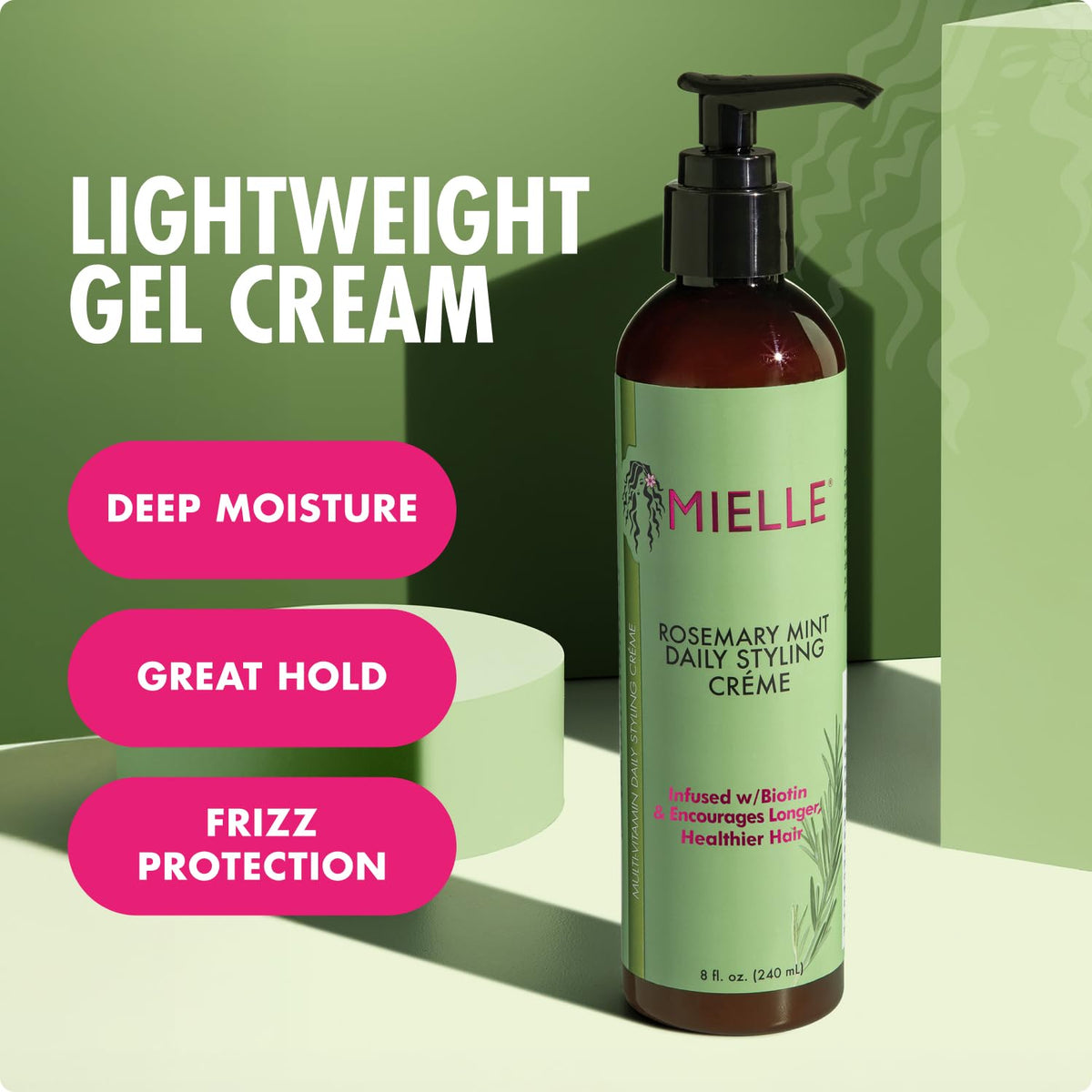Mielle Organics Romero Mint Multi Vitamina Crema de peinado diario