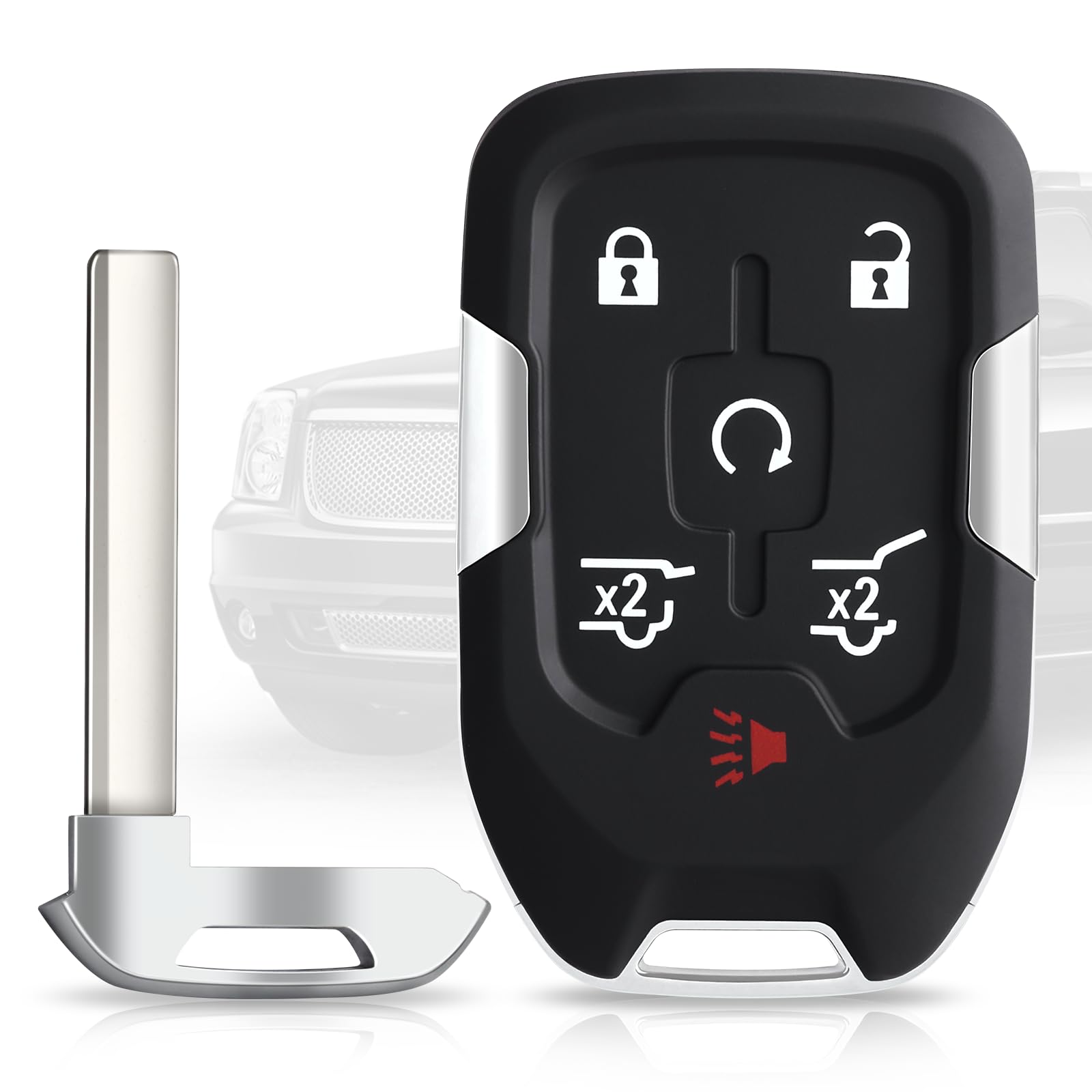 HelloAuto - Llavero para GMC Yukon/Yukon XL, Chevy Tahoe Suburban Key Remote 2015-2020 (HYQ1AA) con 6 botones