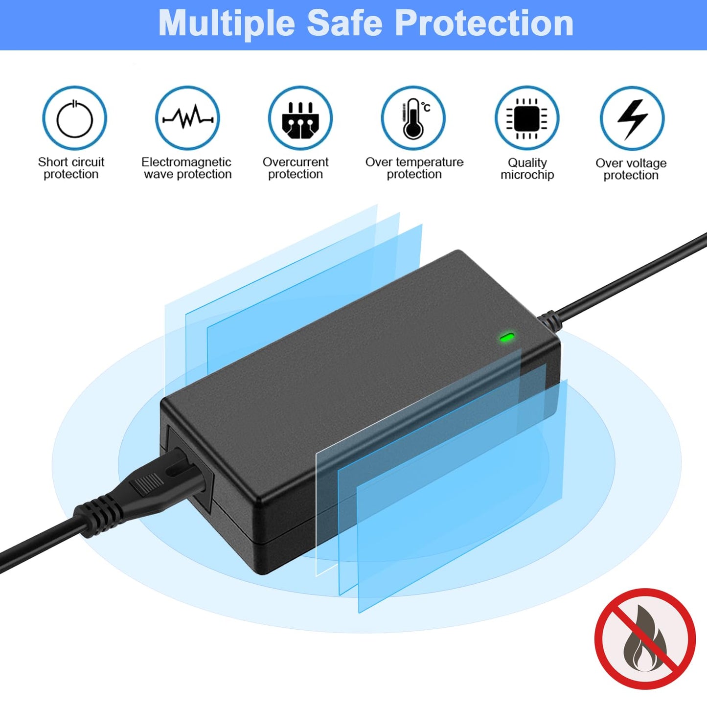 TKDY - Cable de Fuente de alimentación para Monitor de 12 V 5A, Adaptador de Corriente alterna de 12 V, 5A, 4A, 3A CC, Compatible con Monitor LCD de 12 V CC, cámaras de Seguridad CCTV CCTV, Tira de