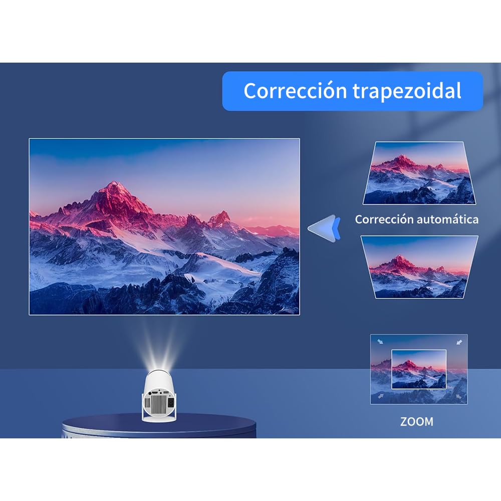 FINYQBET Mini Proyector Portátil Con Android, Ultrarrapido 5G+2.4G, Profesional 200ansli 4k 1080P WiFi Led HD 8000 LM, Cine 180° Giratorio Para TV Stick