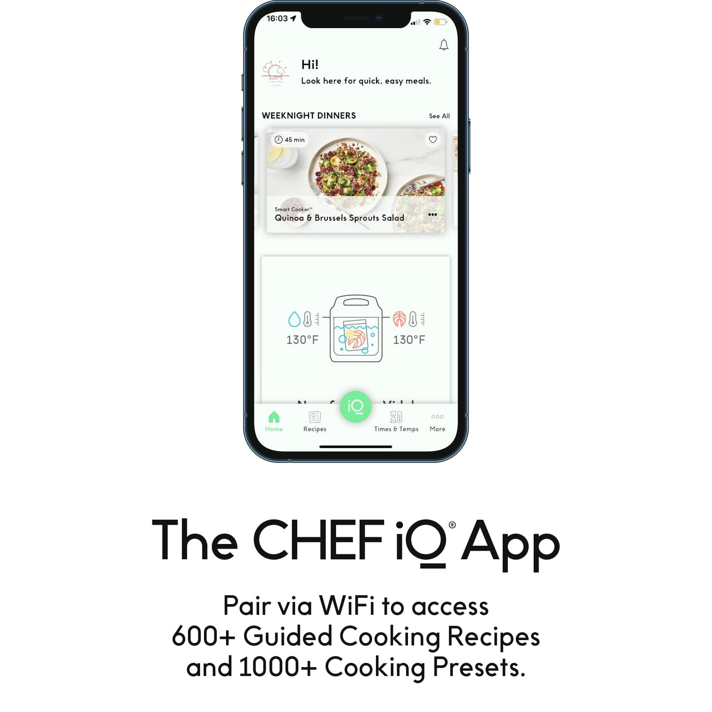 CHEF iQ La olla a presión más inteligente del mundo de CHEF iQ, se combina con la aplicación a través de WiFi para comidas en una báscula integrada instantánea y liberación automática de vapor, multifuncional
