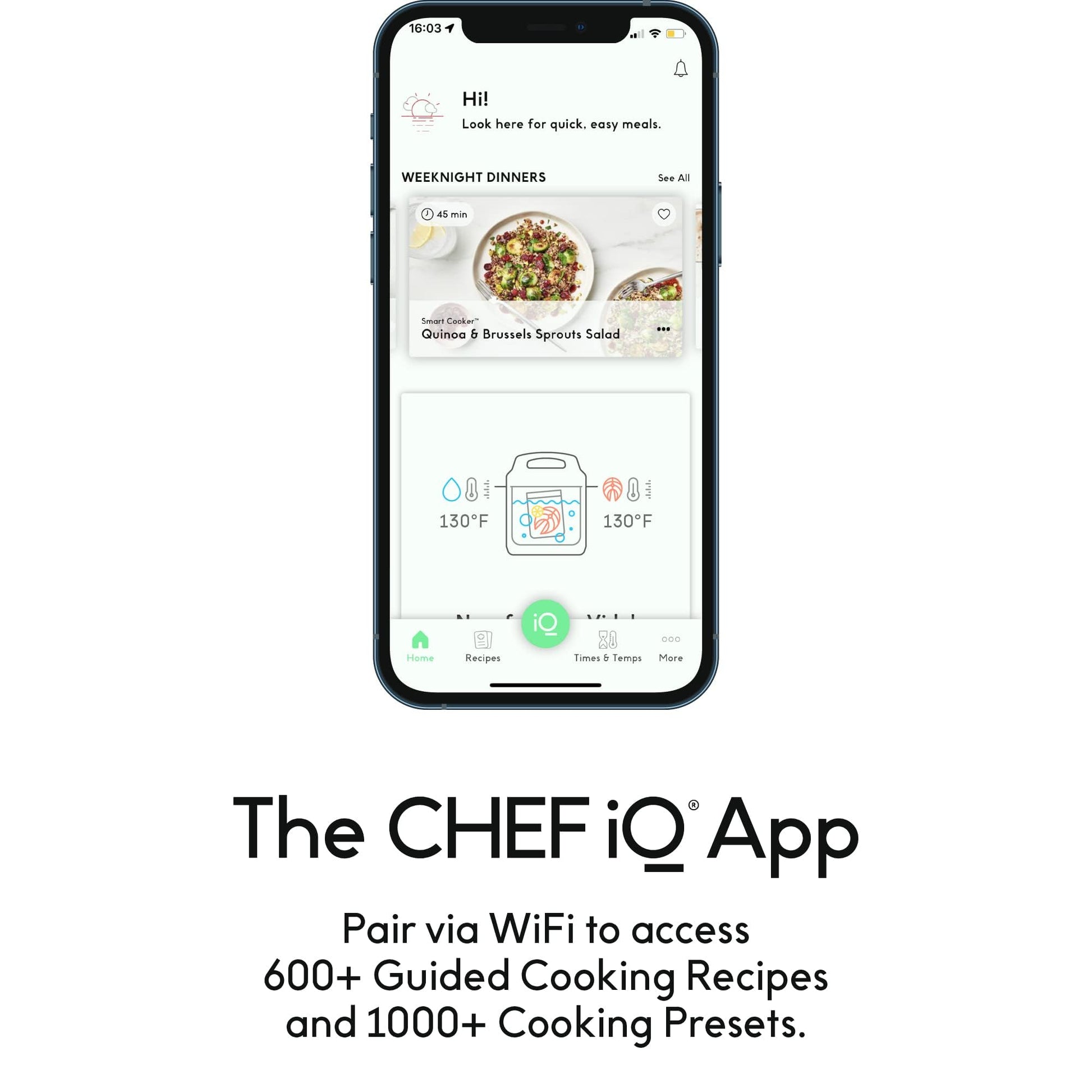 CHEF iQ La olla a presión más inteligente del mundo de CHEF iQ, se combina con la aplicación a través de WiFi para comidas en una báscula integrada instantánea y liberación automática de vapor, multifuncional