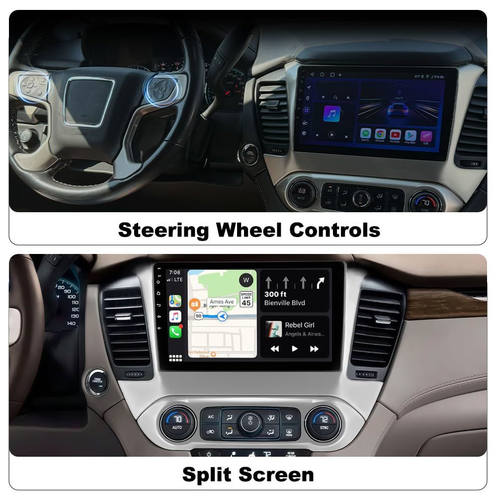 Solvitek - Radio de coche de 10.1 pulgadas para Chevy Suburban Tahoe Yukon 2015-2019
