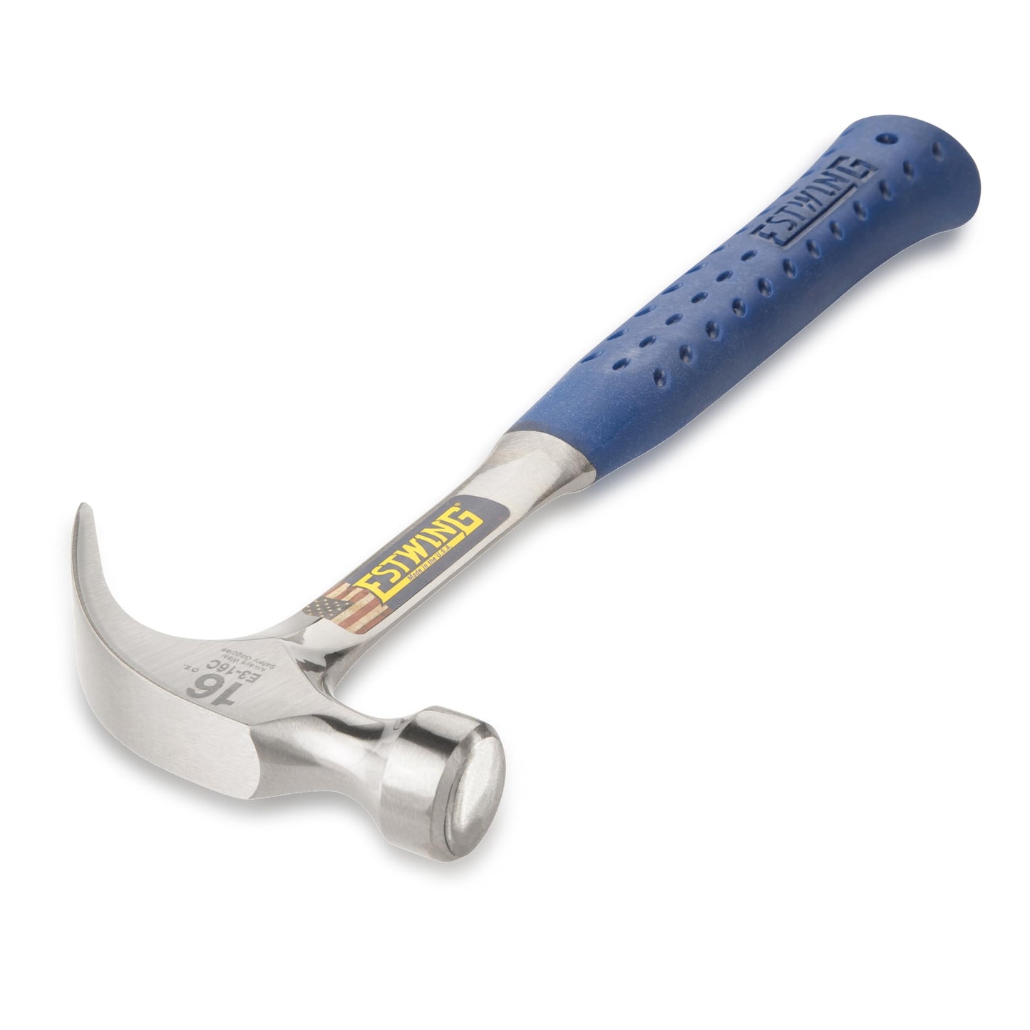Martillo de Garra Estwing Azul Mango Acolchado 16 Onzas Cara Lisa