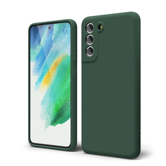 Oakxco - Funda de silicona líquida para Samsung Galaxy S21 FE 5G, bonita funda delgada de goma suave TPU lisa de gel para mujeres y niñas, diseño estético, sólido mate protector y a prueba de golpes,