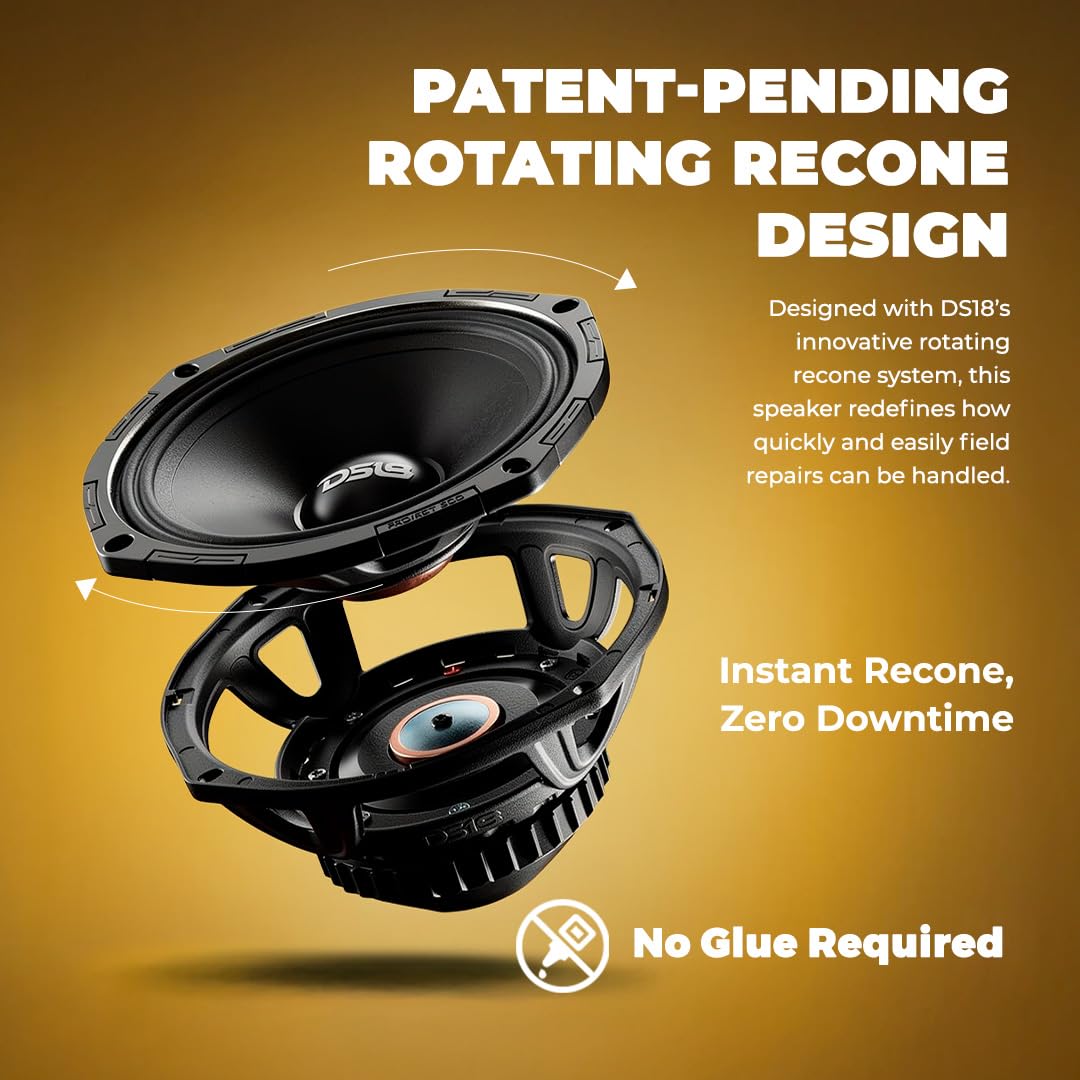 DS18 PROJECT360 Altavoz de alta sensibilidad de 6 x 9 pulgadas con imán de neodimio – 350 W RMS 4 ohmios – Diseño de recono giratorio para una reparación rápida