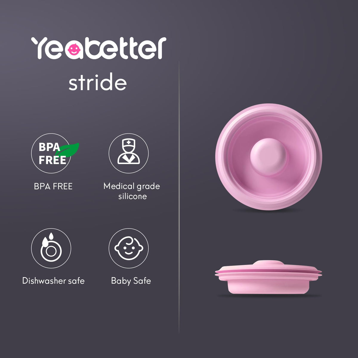 Yeabetter - Paquete de 3 sellos de bomba compatibles con el extractor de leche Elvie Stride, diafragma Elvie Stride, membrana de silicona, para almacenamiento de leche materna y accesorios de