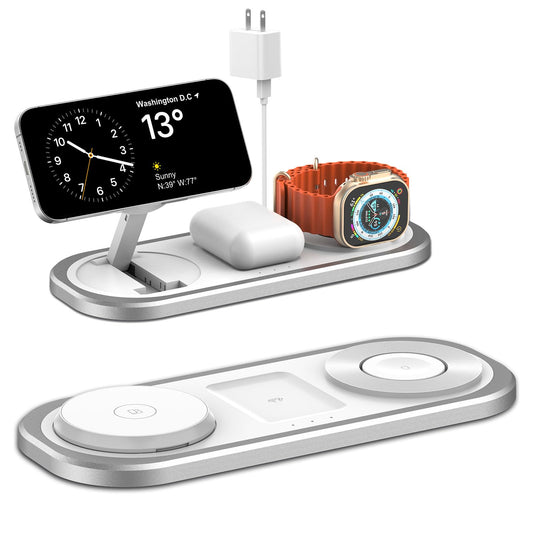 Cargador inalámbrico 3 en 1, estación de Carga Plegable para Magsafe para iPhone 16/15/14/13/12/Pro MAX/Pro/Mini/Plus, para Apple Watch 10/9/8/7/SE/6/5/4/3/2/1/Ultra2/Ultra, para AirPods pro/2/3/4