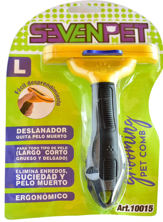 Deslanador SEVENPET Negro Ergonómico para Perro y Gato