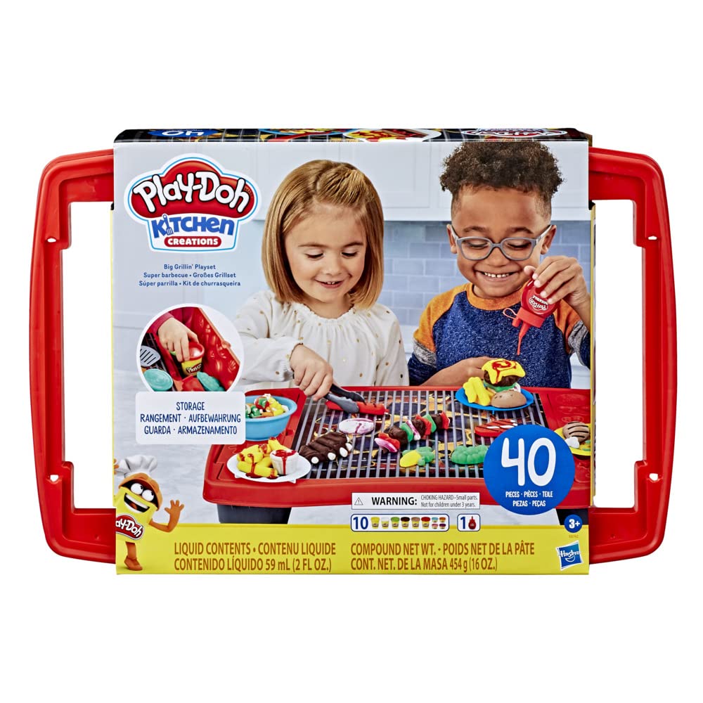 Juego de Masa Moldeable Play Doh Kitchen Creations Súper Parrilla para Niños +3 Años