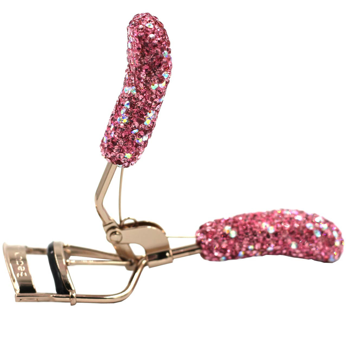 Bestbling Bling - Rizador de pestañas de maquillaje con relleno, almohadillas de presión de silicona y resorte cargado para no pellizcar o tirar (rosa)