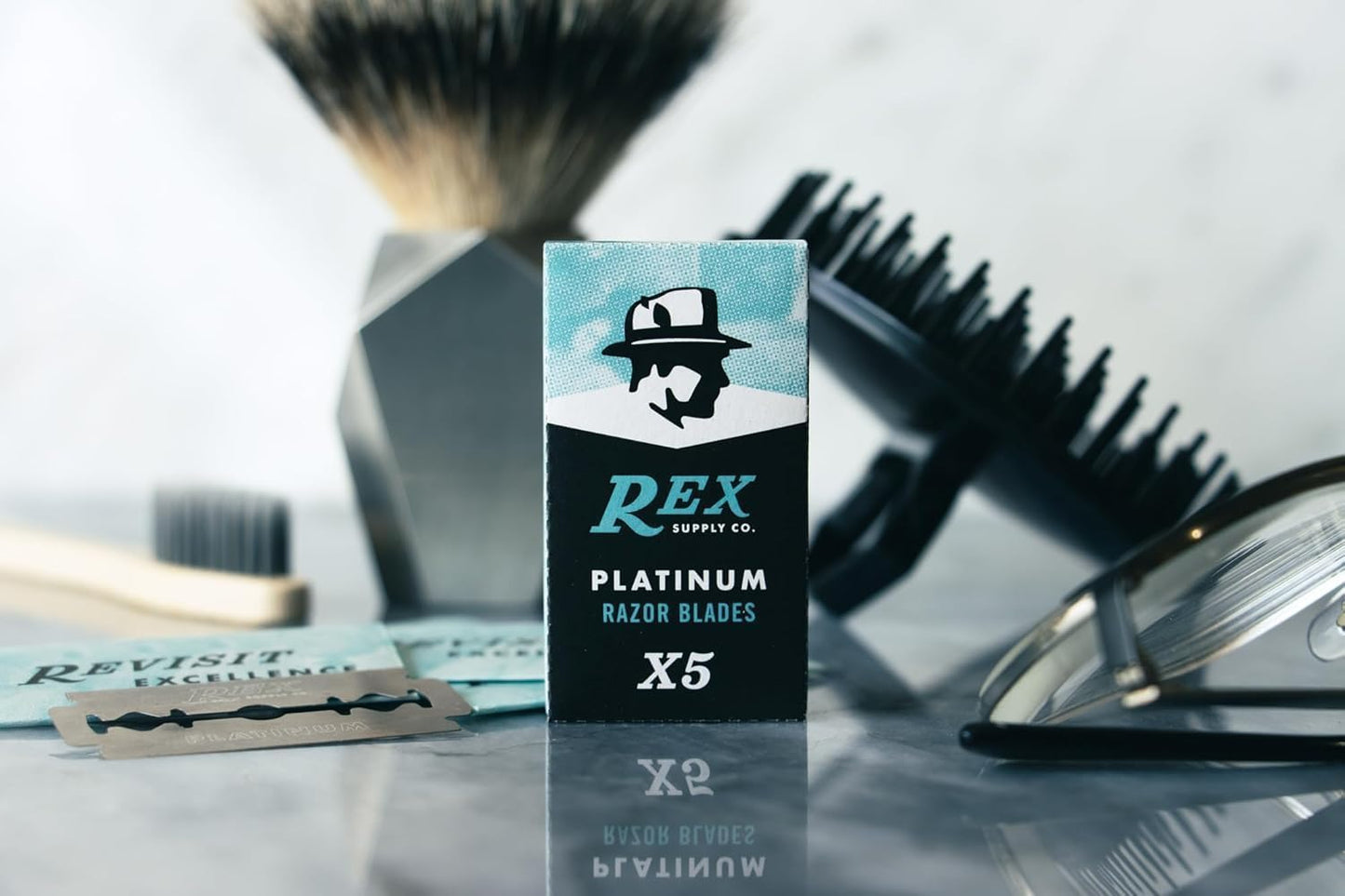 Rex Supply Company Rex Supply Co., 100 Hojas de Afeitar de Seguridad de Doble Filo, con Revestimiento de Platino, Fabricadas En La República Checa