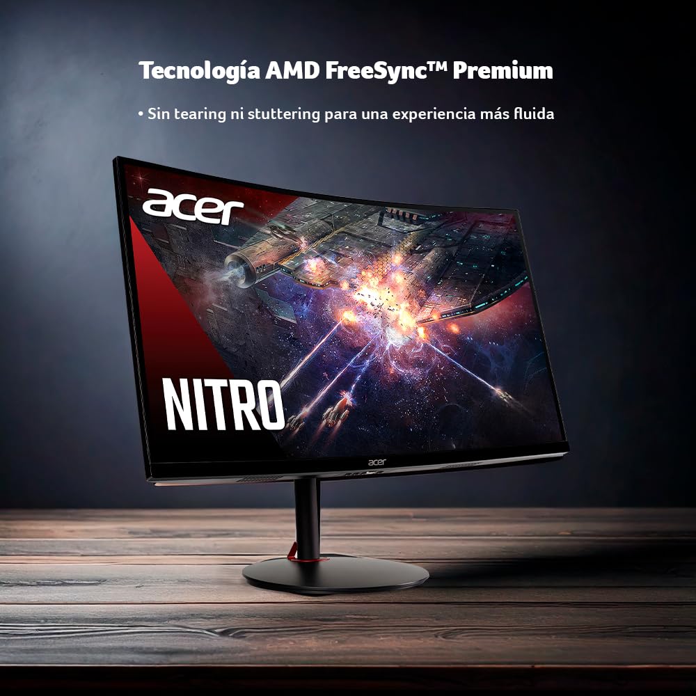 Monitor Gamer Acer Nitro XZ0 Rojo Curvo FHD 27 Pulgadas AMD FreeSync Premium