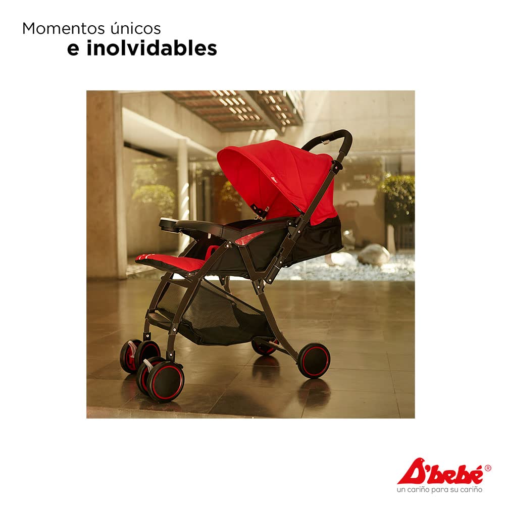 D´BEBÉ - Carriola Lu Baby - Carriola con Manubrio Reversible - Permite tener al Bebé siempre a la vista - Incluye Charola Porta Biberones - Color Azul