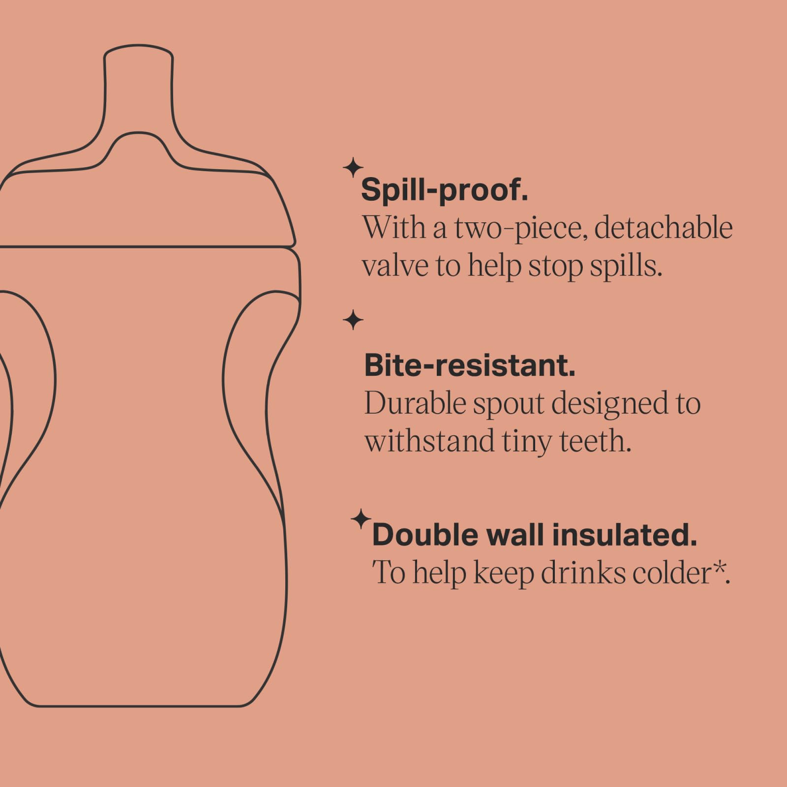 Botella de Agua Tommee Tippee con Asa para Niños Pequeños 12 m+ 2 Unidades