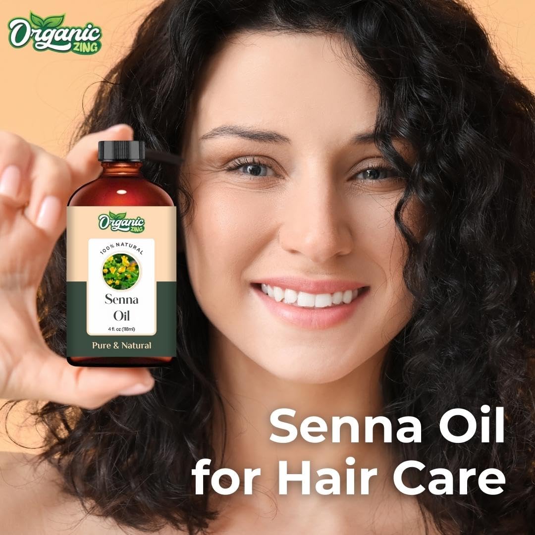 Organic Zing Senna (Cassia senna) Oil | Pure & Natural Carrier Oil for Skincare & Haircare - 118ml/3.99fl oz