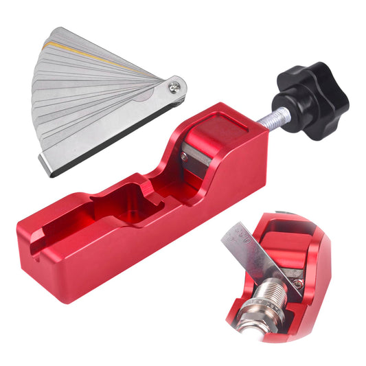 CNRAQR Herramienta universal para bujías compatible con la mayoría de bujías de 10 mm, 12 mm, 14 mm y 16 mm, color rojo, 1 juego con medidor de espesor