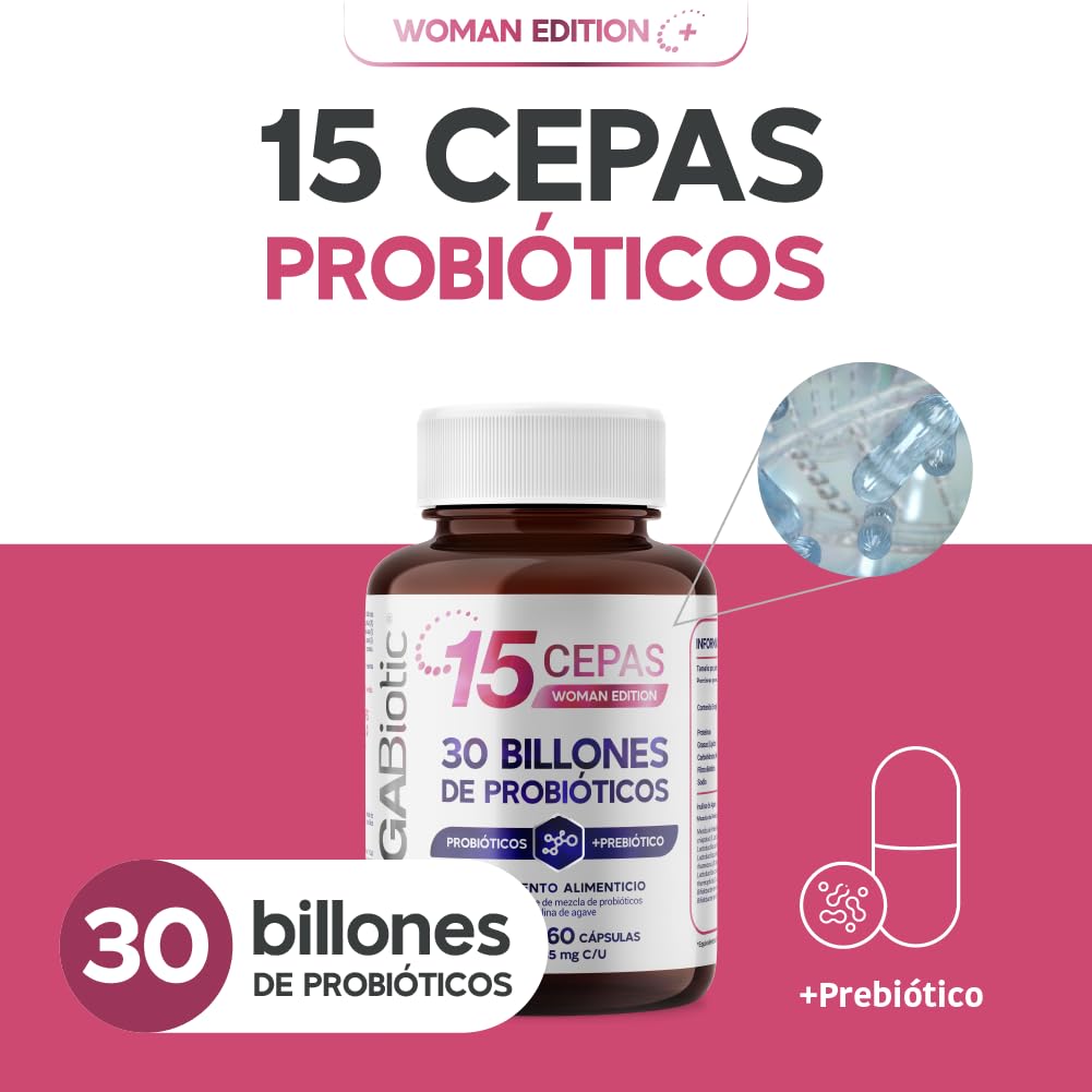 Suplemento Alimenticio MegaBiotic 30 Billones Mujer con Probióticos y Prebióticos Inulina de Agave y Fibra Dietética