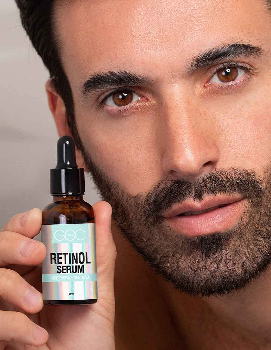GOC, Suero De Retinol, Reafirma y alisa la piel, Mantiene la piel firme y tersa, Disminuye líneas de expresión, Atenua imperfecciones en la piel, Disminuye manchas, GSKIN08