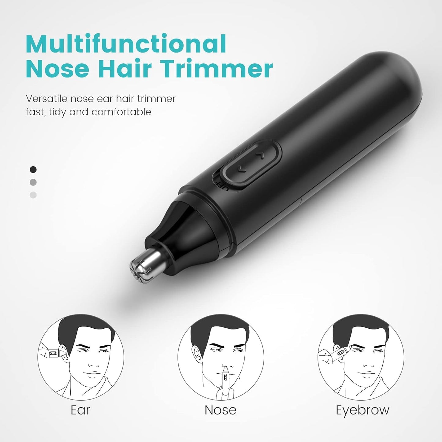 Recortadora de pelo de oreja y nariz para hombres, 4 en 1, recargable por USB, profesional para cejas y faciales, con cabeza impermeable, hoja de acero inoxidable de doble filo
