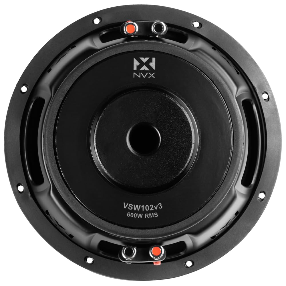 NVX VSW102v3 - Subwoofer Dual de 2 ohmios (versión 3) de 1200 W de Pico (600 W RMS) de 10 Pulgadas VS-Series v3