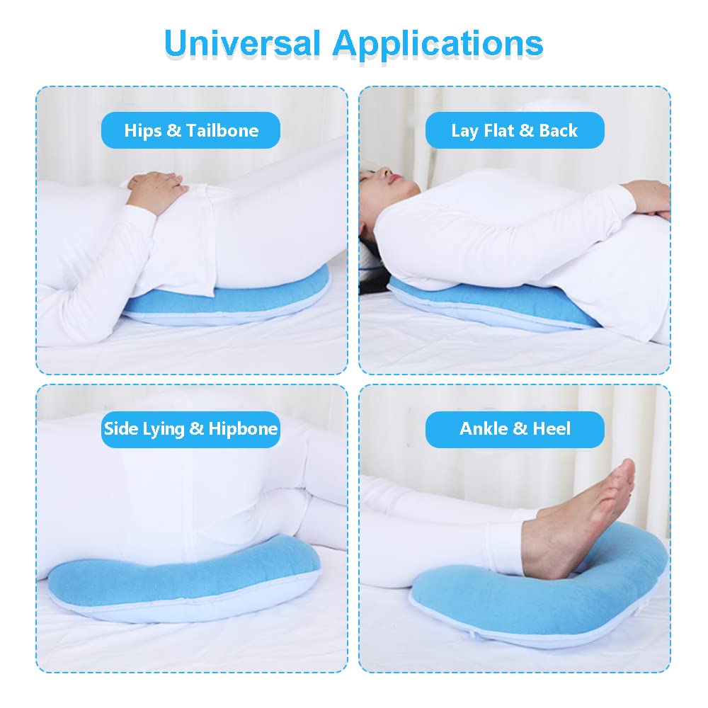 MESINURS - Almohada de dona, cojín antidecúbito, almohadilla de lactancia a presión para postrados en cama, ancianos, discapacitados, embarazadas (17 x 17 pulgadas, cuadrada)